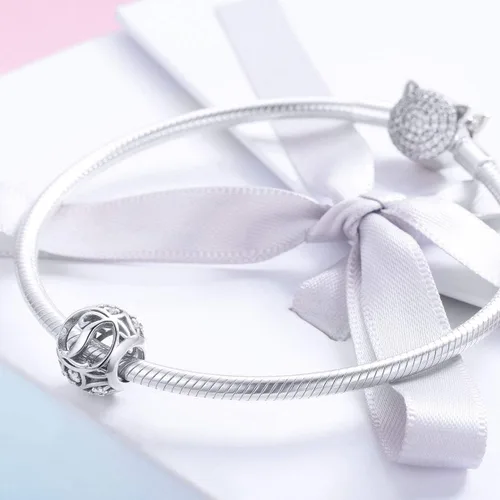 Miniatura 5 de Dijes de plata de ley 925 con inicial de la A a la Z para pulseras, collares, cuentas del alfabeto de circonita cúbica, regalos personalizados