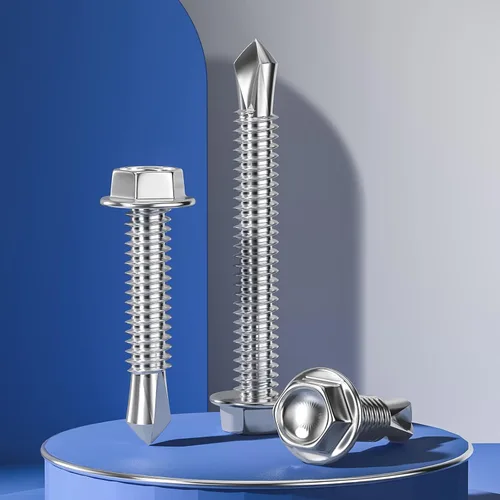 Miniatura 5 de Wensilon (250Pcs) #8×1" Tornillos autoperforantes de cabeza hexagonal con arandela, tornillos de acero inoxidable 410 para chapa metálica, tornillos
