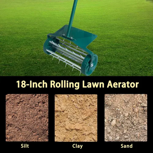 Miniatura 2 de THUNDERBAY Aireador de césped giratorio de alta resistencia de 18 pulgadas para jardín y patio, con protector de barro