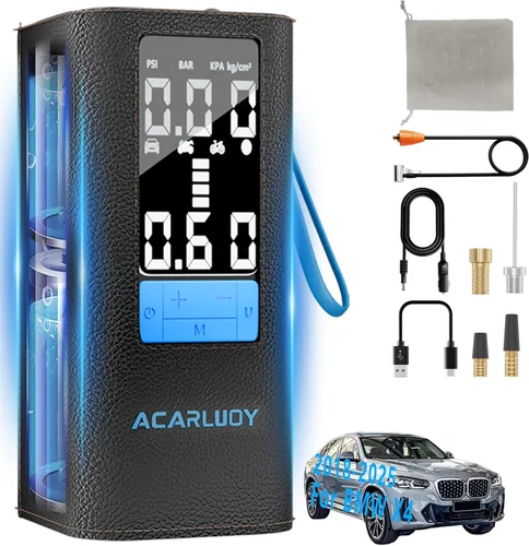 Inflador de neumáticos portátil con compresor de aire – Bomba de aire inalámbrica de 150 PSI 6000 mAh para neumáticos de automóvil, inflado 3 veces
