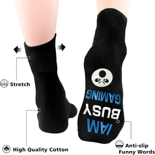 Miniatura 112 de AGRIMONY Calcetines divertidos con texto en inglés «Do Not Disturb Gaming» para hombres, mujeres, adolescentes, niños, Pascua, padres, cumpleaños