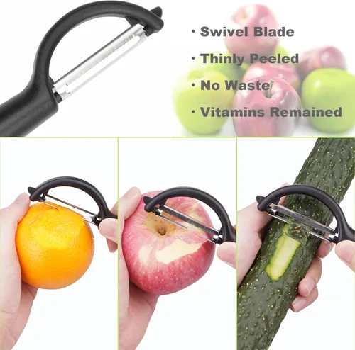 Miniatura 6 de 12 cuchillas de acero inoxidable súper afiladas de 4.72 pulgadas, cortador y divisor de manzana, 1 pelador súper afilado, 2 tenedores de frutas y 1