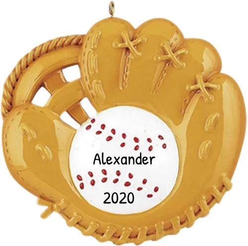 Miniatura 7 de Adorno de Navidad de béisbol personalizado Recuerdo deportivo personalizado con nombre y año Decoración de árbol de vacaciones de béisbol hecha