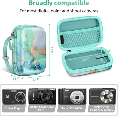 Miniatura 2 de Fintie Funda para cámara digital compatible con Kodak Pixpro FZ55, FZ45, FZ53, FZ43, WPZ2, Canon PowerShot ELPH 360, Lecran/CAMKORY, bolsa de mármol