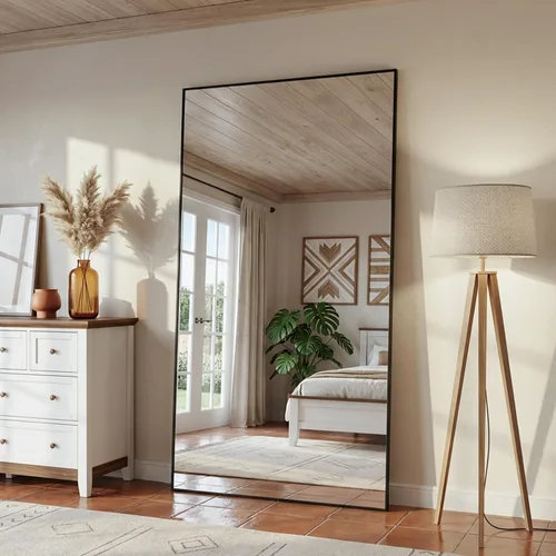 Miniatura 20 de Espejo de cuerpo entero, 76"x44" Espejo de pie independiente, Espejo de pie de gran tamaño Espejos de cuerpo entero con soporte para dormitorio