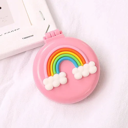 Miniatura 7 de Cepillo de pelo de viaje, peine de bolsillo con mini espejo, cepillos de pelo plegables compactos, redondos, mini peine de masaje compacto