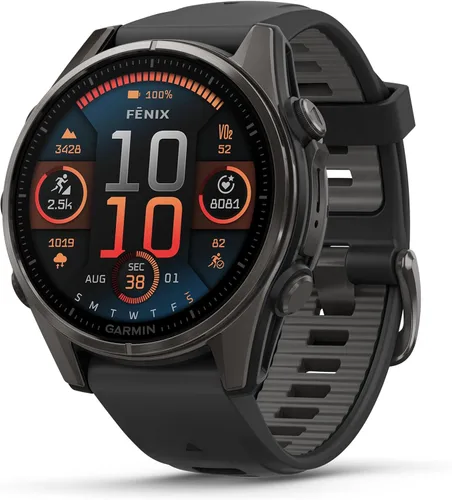 Miniatura 2 de Garmin Fenix 8 Premium - Reloj inteligente multideporte GPS para correr, 43 mm AMOLED, clasificado para buceo, linterna incorporada Titanio DLC