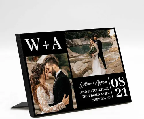 Miniatura 7 de Marco de fotos de boda personalizado con nombre de foto, regalos de boda personalizados para parejas, marco de fotos de boda personalizado, regalo