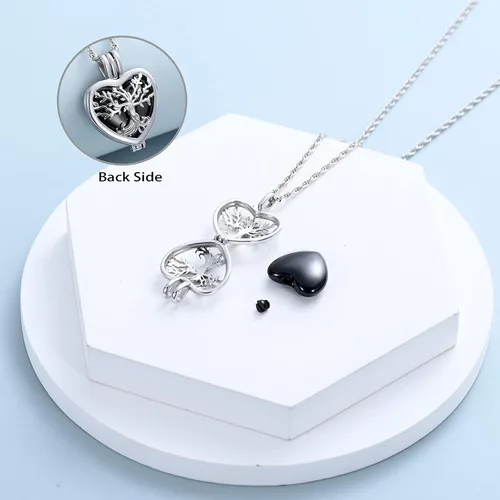 Miniatura 3 de shajwo Collar de cenizas de urna de árbol de la vida para mujeres y hombres, amado, dije conmemorativo de ceniza humana