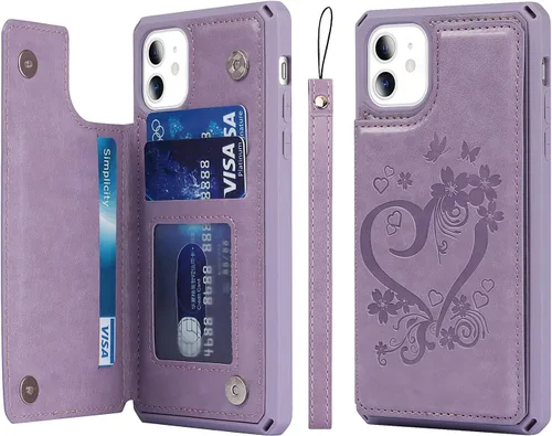 Miniatura 36 de Cavor para iPhone 11 Funda con tarjetero, para iPhone 11 Funda tipo cartera para mujeres y hombres, Funda para teléfono tipo cartera con soporte