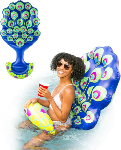 Miniatura 4 de BigMouth Saddle Style Pool Floatie, Inflatable Ride-On Seat - Straddle, Sit, Then Float