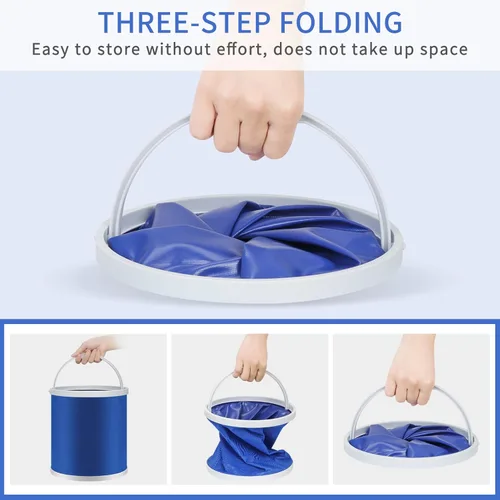 Miniatura 3 de Homelove Cubo de pesca plegable para campamento, contenedor de agua duradero de 11 L (2.9 galones), para lavado de autos, navegación u otras