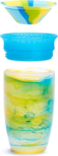 Miniatura 3 de Munchkin Vasos para niños pequeños de 1 a 3 años, a prueba de derrames, Miracle 360 tazas, 10 onzas, paquete de 2, remolino tropical, rosa/multicolor