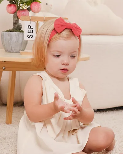 Miniatura 3 de jollybows 12 diademas de nailon para bebés con lazo elástico para niñas, recién nacidos, niños pequeños, accesorios para el cabello, juego de 6- Luz