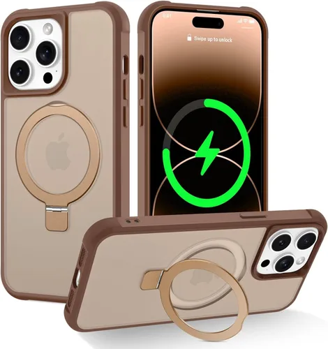 Miniatura 118 de CHAOFEnG Funda magnética compatible con iPhone 11 con soporte, prueba de caídas de grado militar, compatible con imán, anillo translúcido, parte