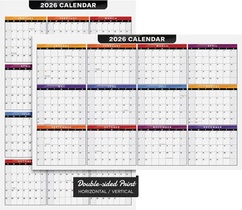Miniatura 10 de Calendario de escritorio completo 2024 - Planificador de 12 meses de tamaño grande de 11 x 17" - Reversible vertical/horizontal de 2 caras - Impreso