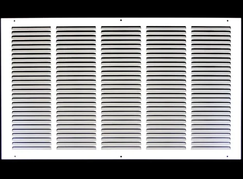 Miniatura 88 de HVAC Premium 30' x 10' [Abertura de conducto] Rejilla de aire de retorno de acero estampado plano - Pared lateral y techo - Cubierta de conducto