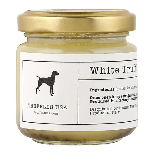 TRUFFLES USA Mantequilla de trufa blanca de 2.82 onzas – Mantequilla de trufa italiana de trufas italianas frescas, importada de Italia de