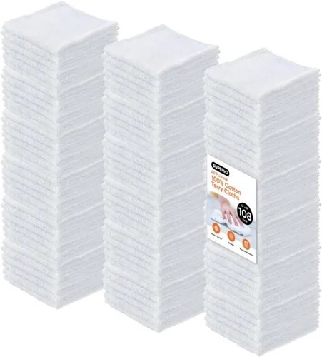 Miniatura 11 de Superio Toallas de rizo de algodón, toallas grises 100% algodón, trapos de limpieza para cuerpo y cara, toallas de spa, multiusos