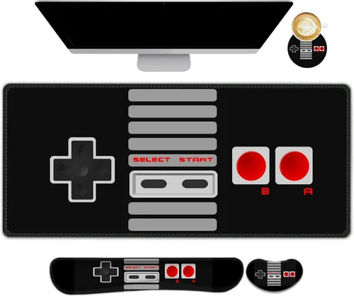 Miniatura 43 de ARTSO Juego de Alfombrilla de Mouse Extendida para Juegos, Reposamuñecas para Teclado + Reposamuñecas + Alfombrilla de Mouse XXL Grande + Posavasos
