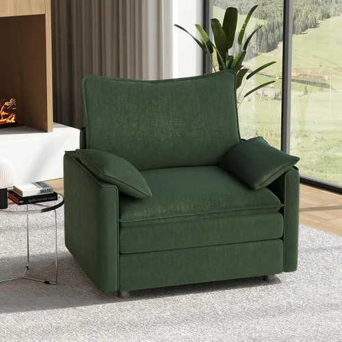 Miniatura 100 de Vesgantti 2 Piece Loveseat & 3 Seater Sofa Set, Modular Cloud Couch, Beige
