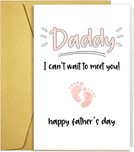 Miniatura 10 de Qiliji Tarjeta de felicitación para papá, regalo de primer cumpleaños para papá, tarjetas del primer día del padre, papá se ve bien en ti