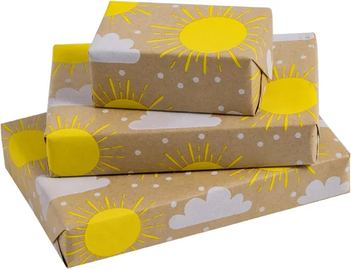 Miniatura 13 de RUSPEPA Rollo de papel de regalo Kraft, mini rollo, diseño de cactus para todas las ocasiones, 17 pulgadas x 32.8 pies
