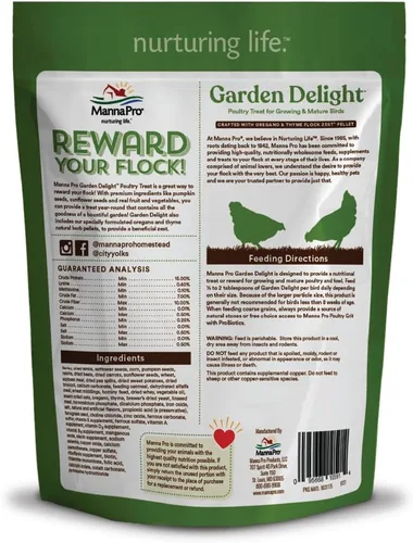 Miniatura 2 de Manna Pro Garden Delight - Mezcla de golosinas de pollo, verduras secas y hierbas para pollos, patos y aves de corral, aperitivo natural