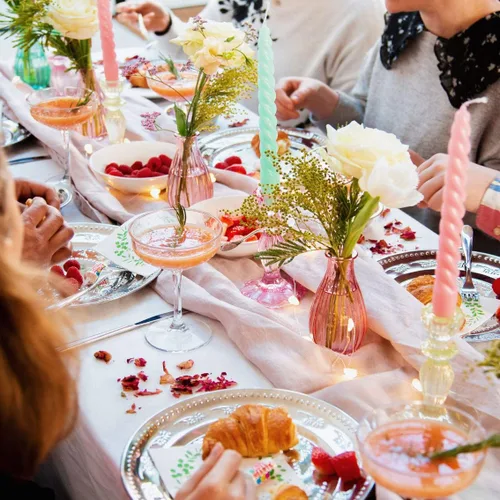 Miniatura 4 de Velas de cena cónicas trenzadas en espiral italiano, regalo ideal para el día de San Valentín, paquete de 4, mesas de mesa, rosa y naranja Opink