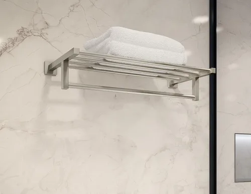 Miniatura 2 de Symmons 363TS-22-STN Duro - Toallero de pared con barra (22 pulg.) en níquel satinado