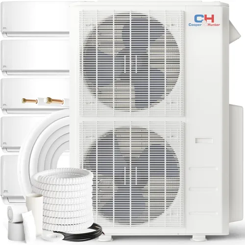 Miniatura 6 de Cooper & Hunter 5 Zone 9000 9000 12000 12000 12000 BTU Multi Zone Ductless Mini Split Aire acondicionado Bomba de calor Set completo con kits