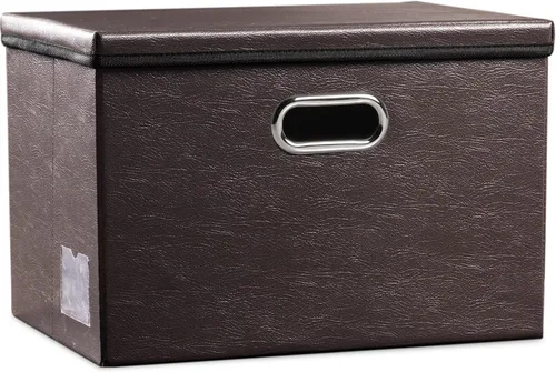 Miniatura 20 de PRANDOM - Cajas de almacenamiento grandes apilables con tapas (paquete de 5 unidades), contenedores organizadores de almacenamiento plegables
