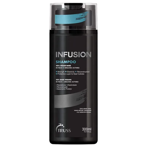 TRUSS Infusion Hair Shampoo - Champú limpiador para reparación, hidratación y protección del cabello seco - Fórmula 100% vegana, segura para el