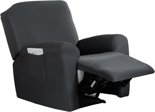 Miniatura 68 de CRFATOP Funda para sillón reclinable con estampado floral con bolsillos, funda única para sillón reclinable, 4 piezas, funda para sillón reclinable