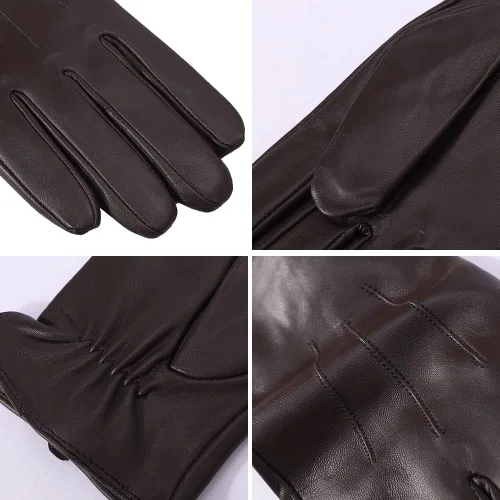 Miniatura 3 de Guantes de piel de cordero de napa de lujo para hombre