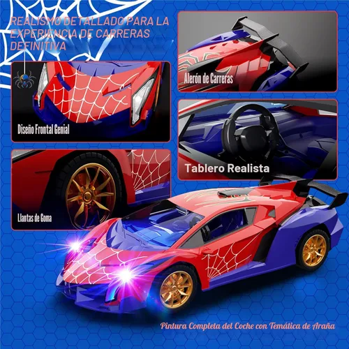 Miniatura 4 de ZIROKAY Coche de Control Remoto de Araña con Luces Intermitentes Multicolor, Coches RC de Derrape, Juguetes de Araña Regalos para Niños de 3 4 5 6 7