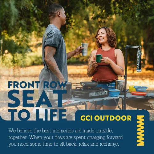 Miniatura 6 de GCI OUTDOOR Master Cook Station Mesa de cocina plegable portátil con fregadero de carcasa blanda, superficie de mesa resistente al calor y poste
