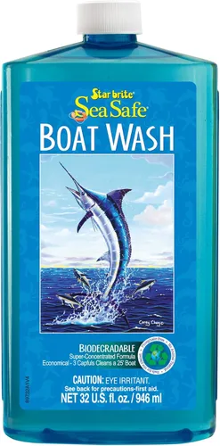 STAR BRITE Sea Safe Boat Wash – Super concentrado – Elimina instantáneamente la suciedad, la mugre, los depósitos de sal y más sin quitar cera o