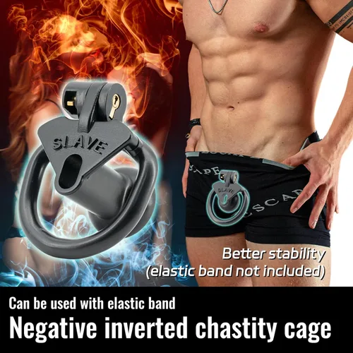 Miniatura 2 de Juego de dispositivos de castidad ligeros y transpirables con 4 penisrings invertidos Sissy Cock Cage SM Juguetes sexuales para adultos con bloqueo
