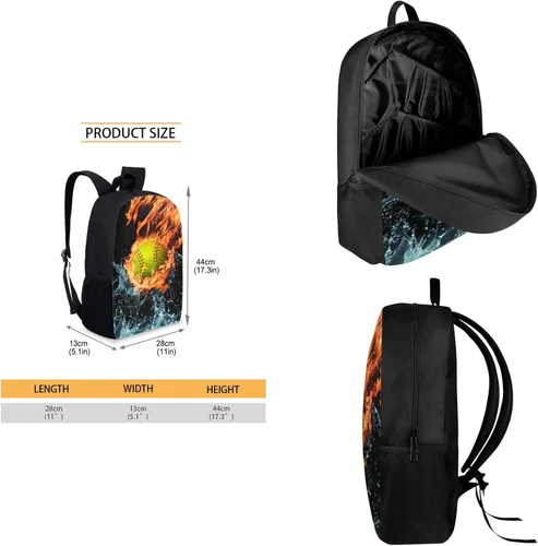 Miniatura 55 de HUGS IDEA Juego de 3 bolsas escolares con aislamiento térmico para el almuerzo, estuche para lápices