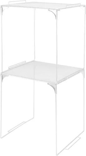Miniatura 11 de Estante organizador de casillero apilable extra para casillero escolar, organizador de armario de almacenamiento, accesorios adecuados para la Negro