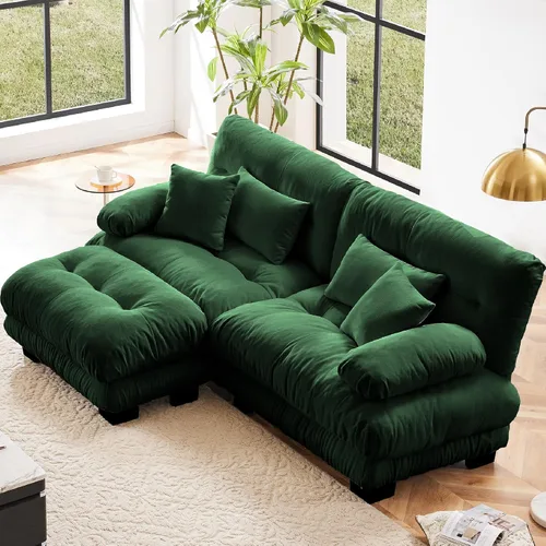 Miniatura 24 de KEIKI Sofá modular de 94 pulgadas con 4 almohadas, cómodo juego de sofá biplaza Cloud para sofá de asiento profundo suave y profundo, sofá biplaza