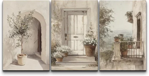 Miniatura 60 de wall26 Lienzo enmarcado para pared, juego de arte con trazos de pintura roja y naranja vibrante, paisaje, formas abstractas, ilustraciones, arte