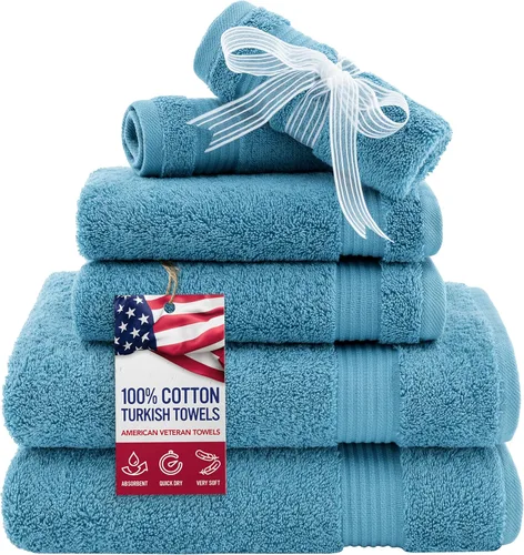 Miniatura 59 de Toalla American Veteran, Juego de Toallas de Mano para Baño de 4, 100% Conjunto de Toallas de Mano Turcas de Algodón, Toallas de Mano Suave