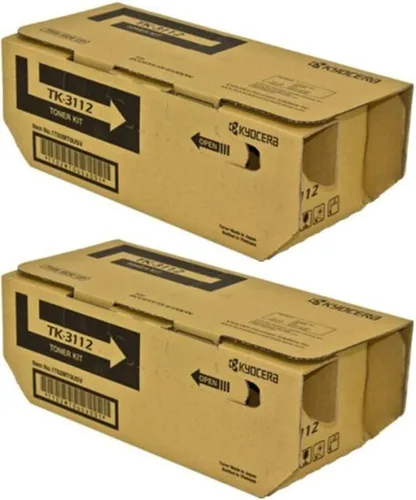 Kyocera 1T02MT0US0 Modelo TK-3112 Cartucho de tóner negro (paquete de 2), compatible con impresora láser FS-4100DN, incluye contenedor de tóner