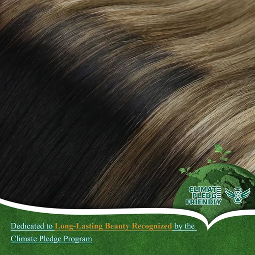 Miniatura 51 de Easyouth Extensión de cabello humano rubio con cola de caballo, extensiones de cabello humano rubio dorado con reflejos rubios, extensiones