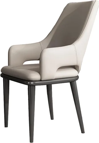 Sillas de comedor con brazos Juego moderno de 6, Silla auxiliar de cocina, Sillas laterales tapizadas de comedor, Sillas de comedor de cuero, Silla