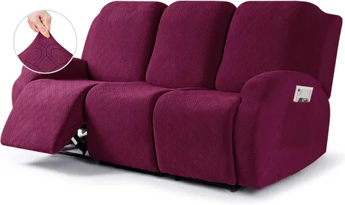 Miniatura 8 de VANSOFY Funda para silla reclinable, 3 piezas elásticas para silla reclinable, funda suave para silla reclinable, protector de muebles para perros