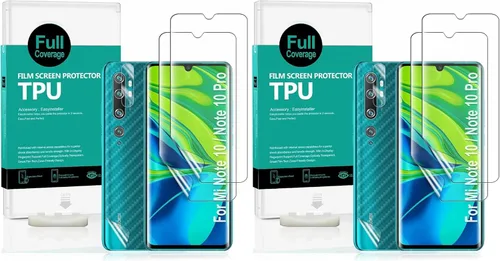Miniatura 8 de Ibywind Protector de pantalla para Mi Note 10 Lite (2 unidades), película de TPU flexible, con 1 protector de lente de cámara, 1 película trasera