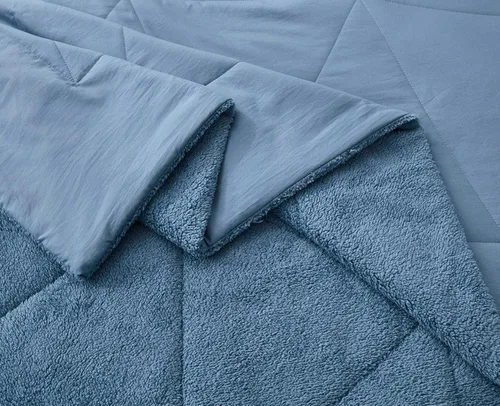 Miniatura 6 de Chezmoi Collection Zane - Juego de edredón Sherpa de 2 piezas, juego de ropa de cama reversible de microfibra lavada de doble cara